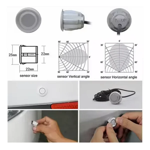 Park Sensörü Gözü Tekli 22 Mm Yedek Lens Göz Gümüş Gri 1 Adet - Görsel 4