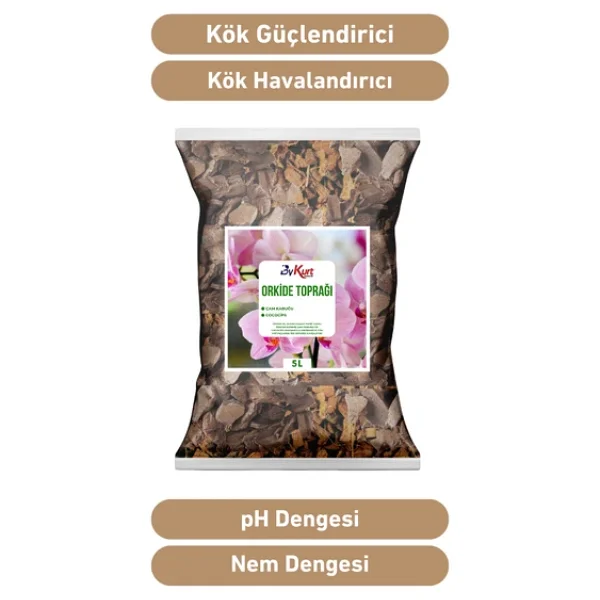 Bykurt 5L Orkide Toprağı İri Parçalı Çam Kabuğu & Cococips Karışımı Elenmiş Ve Temizlenmiş - Görsel 6
