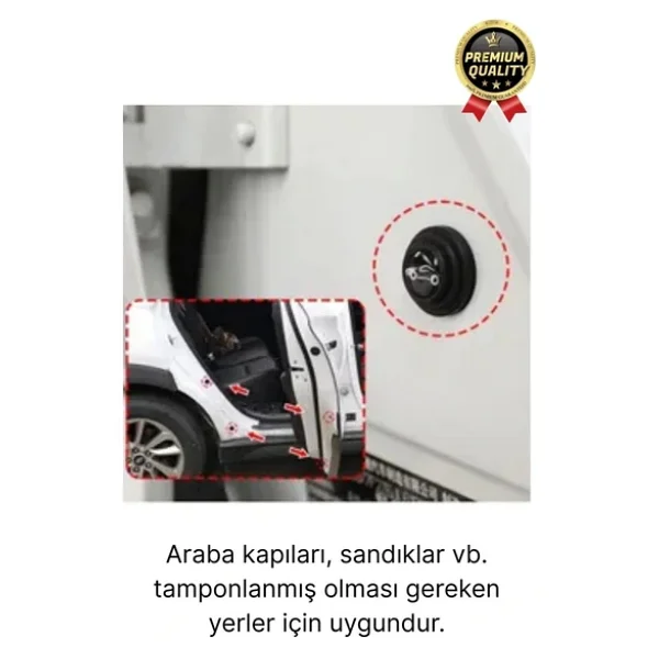 Yüksek Kalite Dayanıklı Çarpma Engelleyici Araba Oto Kapı Sesi Darbe Emici Absorbe Aparatı 10 Adet - Görsel 6