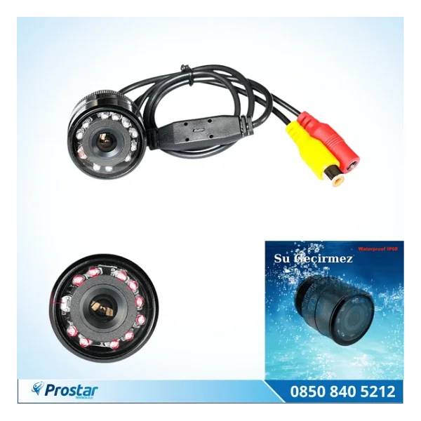 Gece Görüşlü 28 mm Vidalı HD 9 Led Işıklı Geri Görüş Kamerası - Görsel 4