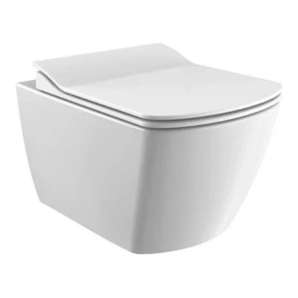Creavit Elegant Rim-Off Asma Klozet + Yavaş Kapanır Kapak + Vitra Gömme Rezervuar Set - Görsel 2
