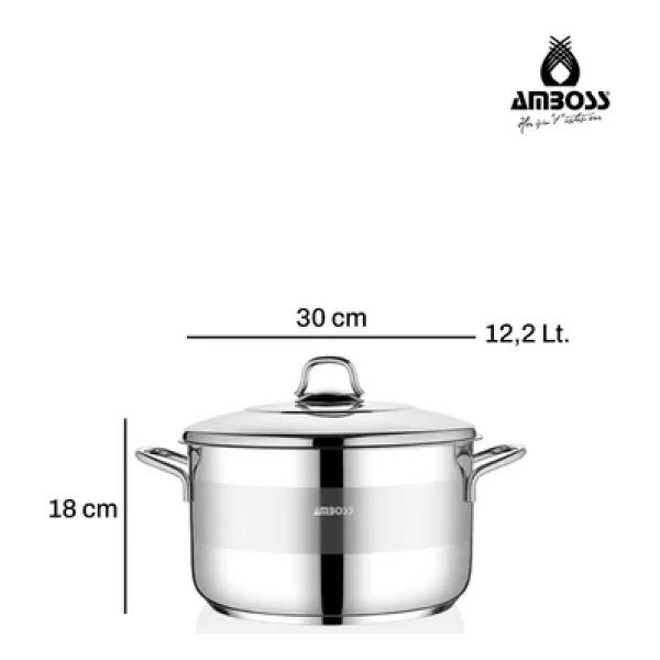 Amboss Saphire 30 cm Derin Çelik Tencere - Görsel 7