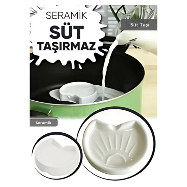 3'lü Set Süt Taşırmaz Taşma Önleyici Porselen 7 cm - Görsel 3