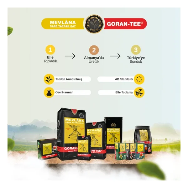 Mevlana Çay Goran Tee Siyah Demlik Poşet 600G - Görsel 3