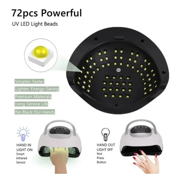 Sun X21 Max Uv Led Kurutucu 320 Watt-72 Led Tırnak Oje Kurutma Cihazı - Görsel 7