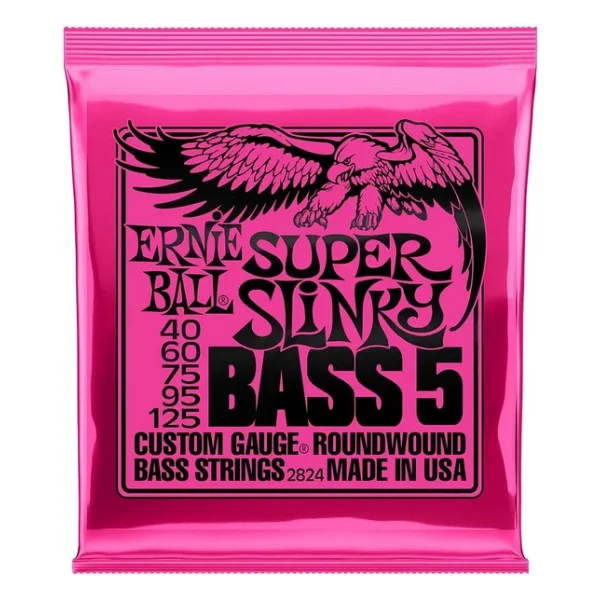 Ernie Ball P02824 Super Slinky Nickel 40-125 5 Telli Bass Gitar Teli - Görsel 2