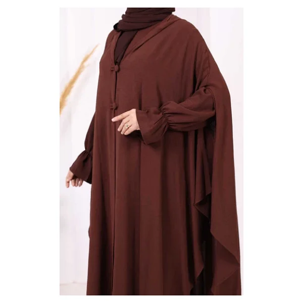 Tunik, Pantolon ve Abaya Üçlü Takım 8663 Kahverengi - Görsel 7