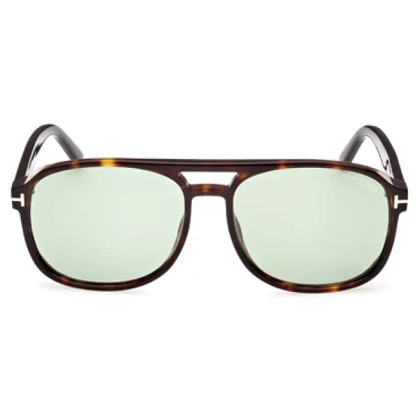 Tom Ford Rosco FT1022 52N Shiny Dark Havana-Light Green Güneş Gözlüğü - Görsel 5