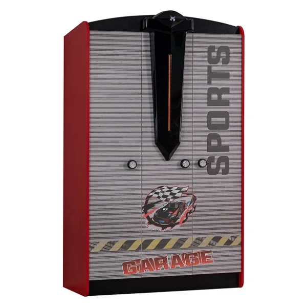 Çocuk Odası - Audi Koltuklu Arabalı Yatak - Sport 3 Kapılı Dolap, Masa, Şifonyer- Kırmızı - Görsel 8