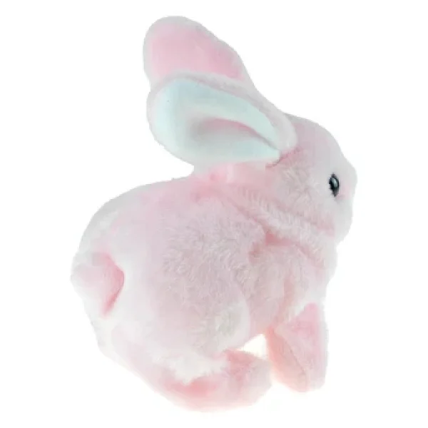 Oyuncak Tavşan Sevimli Pelüş Tavşan Pink Sesli Hareket Pilli 17Cm - Görsel 2