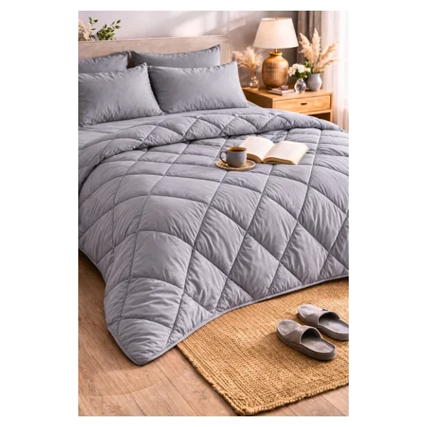 Formeya Soft Antrasit 195x215 cm Silikon Çift Kişilik Yorgan - Görsel 5