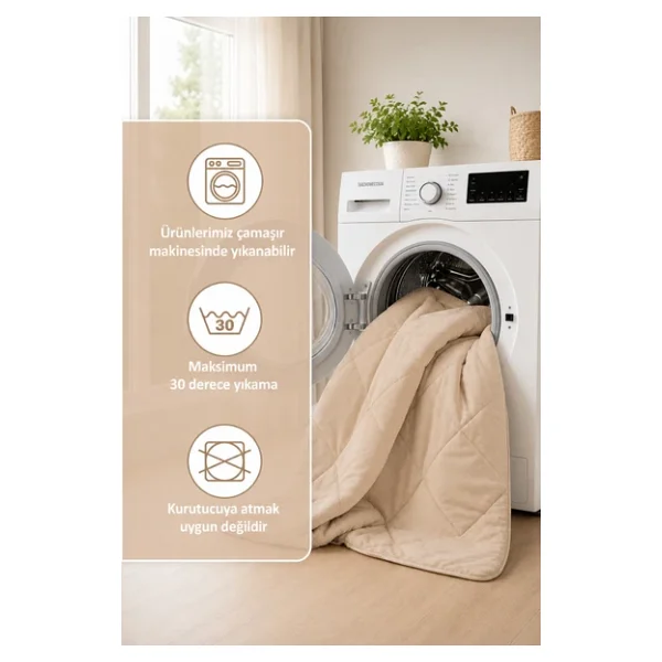 Formeya Soft Pudra 195X215 cm Silikon Çift Kişilik Yorgan - Görsel 6