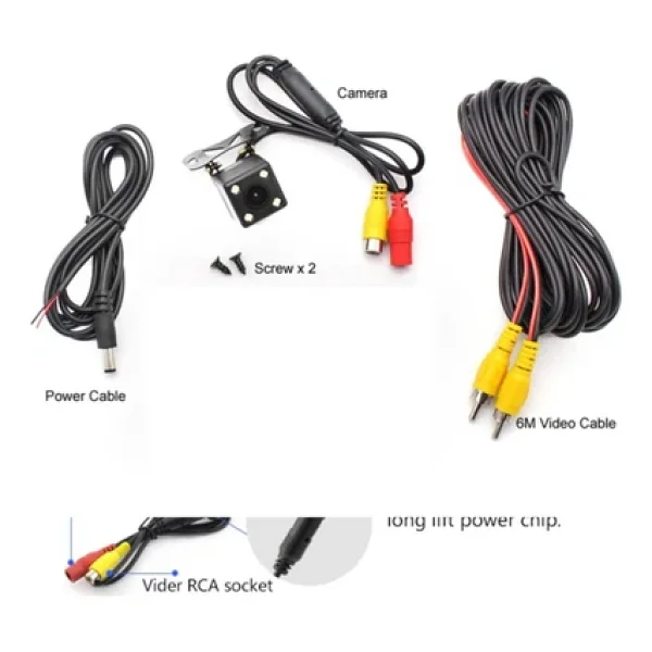 EXVOL Mx-33 Geri Görüş Kamerası Ledli Gece Görüş Park Çizgili Audiomax - Görsel 3