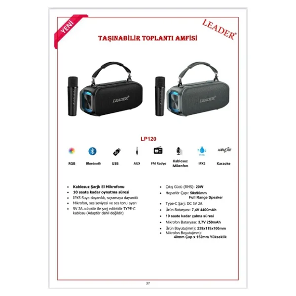 Leader LP120 Bluetooth Hoparlör - Görsel 5