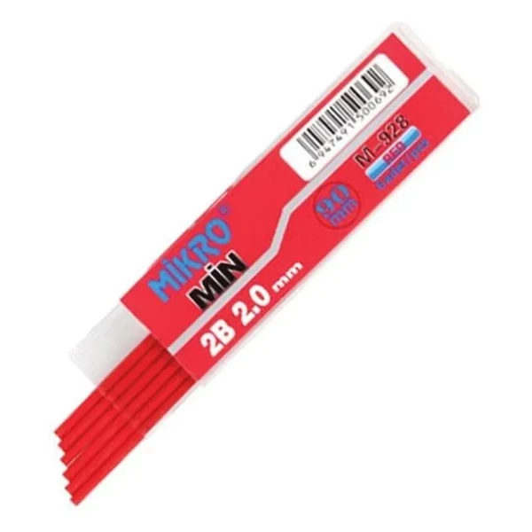 Kalem Ucu 2.0mm 2B Mikro 2B Kalem Ucu 2mm Kırmızı 3 Adet - Görsel 6