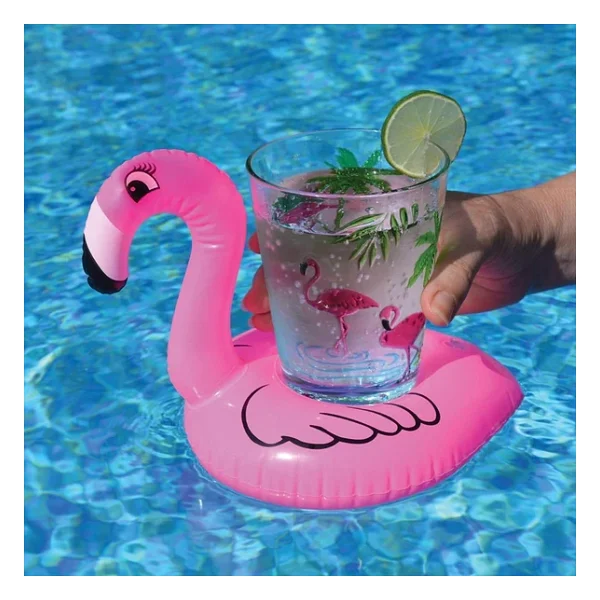 Nettenevime 10 lu Set Pembe Flamingo Şişme Bardak Simidi İçecek Tutacağı - Görsel 2