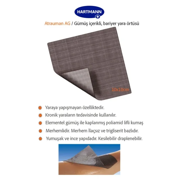 Hartmann Atrauman Ag Gümüş Içerikli Yara Örtüsü 10x10 Cm 10 Adet - Görsel 2