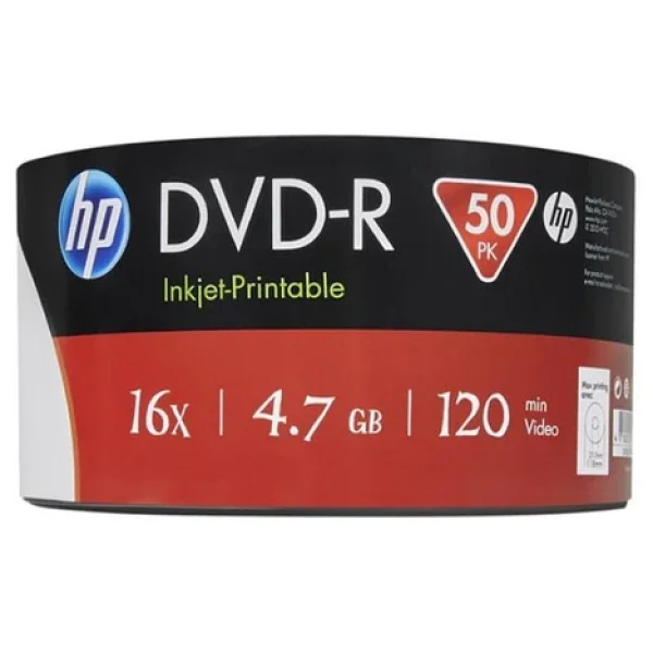HP DVD-R 16X Inkjet Printable 4,7GB 50'Li Spindle - Görsel 2