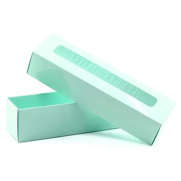 Kapaklı Makaron Kutusu Turkuaz Yeşili 5x20x5 cm - Görsel 2