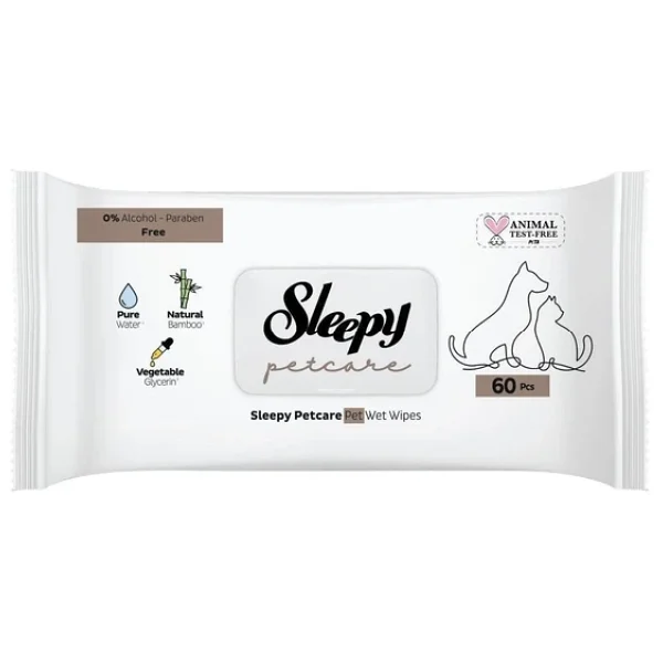 Sleepy Petcare Evcil Hayvan Islak Havlusu 60lı x 24 Adet (1440 Yaprak) - Görsel 4