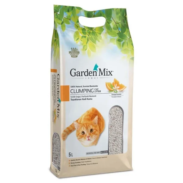 Gardenmix Portakal Kokulu 5 lt İnce Taneli Bentonit Kedi Kumu - Görsel 6