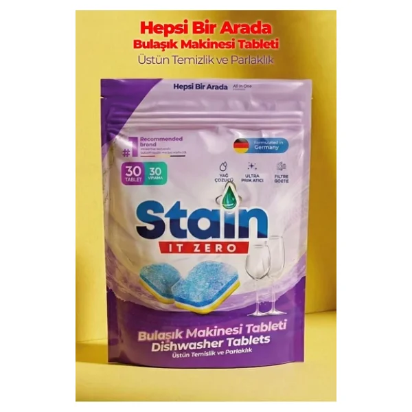 Stain It Zero Hepsi Bir Arada Bulaşık Makinesi Tableti 30'lu - Görsel 6