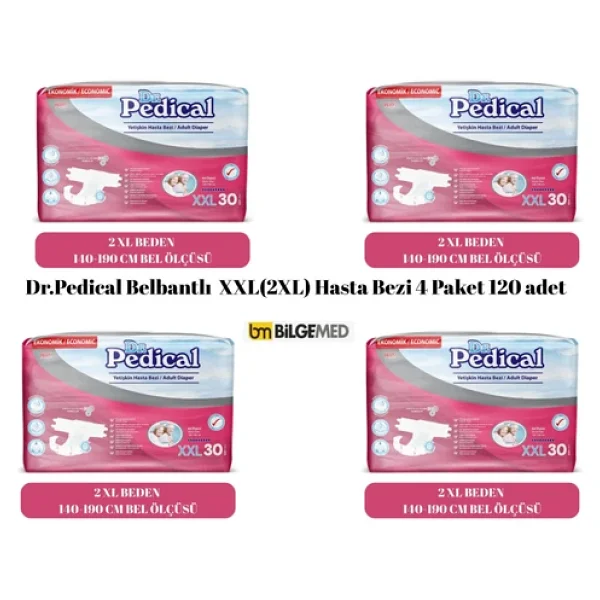 Dr. Pedical Belbantlı Ekstra Ekstra Large Boy XXL 30'lu 4 Adet Hasta Bezi - Görsel 2