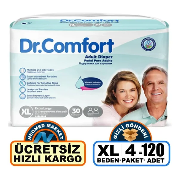 Dr.Comfort Belbantlı Ekstra Büyük Boy XL 30'lu 4 Adet Hasta Bezi - Görsel 4