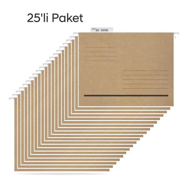 Tuna Askılı Dosya Metal Çubuklu Telli Tek Sayfa Asd2001 25 Lı Paket - Görsel 7