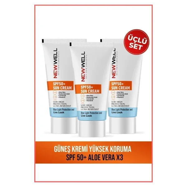 New Well Aloe Vera Yüksek Koruma 50 ml 3 Adet 50 Faktör Güneş Kremi - Görsel 5