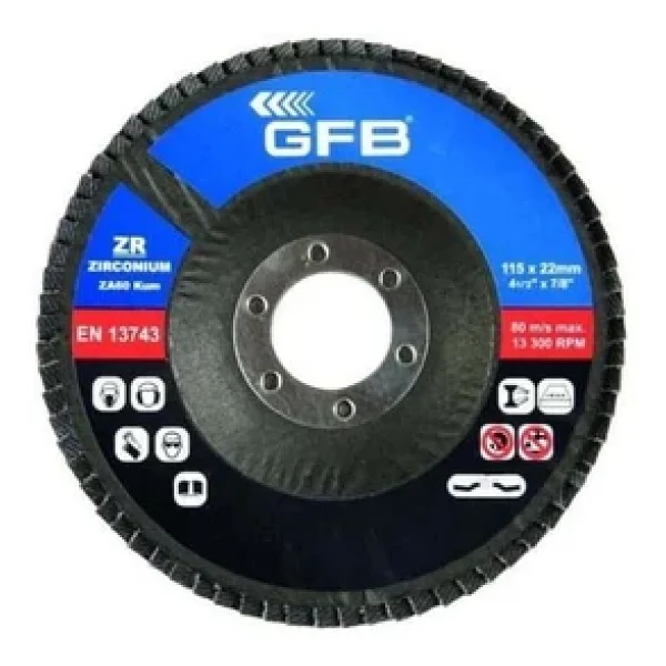 Gfb 10 Adet Zirkonyum Flap Disk Zımpara 115MM-120 Kum - Görsel 4