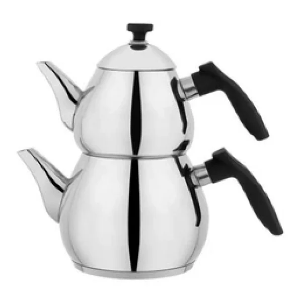 Schafer Tea Chef Siyah Orta Boy Çelik Çaydanlık - Görsel 6