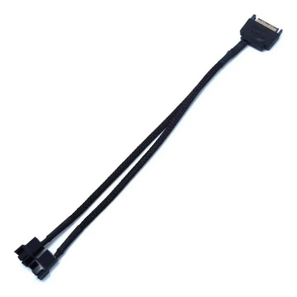 4596 Sata Power To Fan Çevirici 2 Port Y Pin PWM Çoklayıcı Splitter Fan Kablosu - Görsel 2