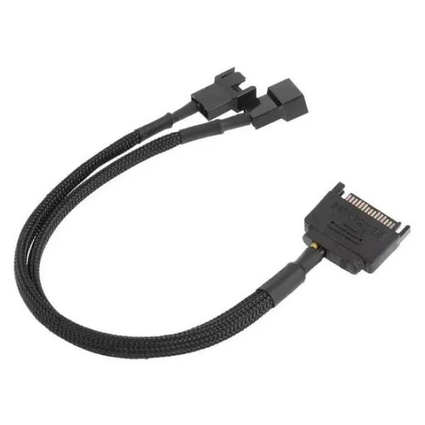 4596 Sata Power To Fan Çevirici 2 Port Y Pin PWM Çoklayıcı Splitter Fan Kablosu - Görsel 3