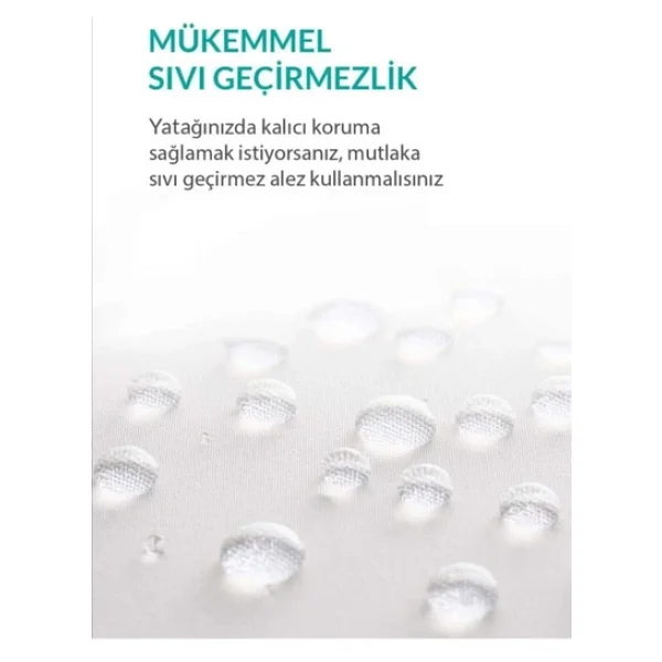 Alez Dünyası Çift Kişilik Su Sıvı Geçirmez Yatak Alezi 160x200 - Görsel 3