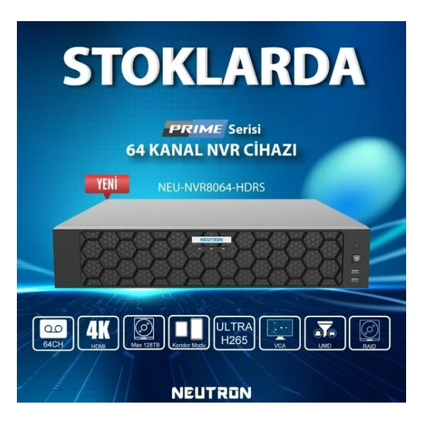 Neutron NEU-NVR8064-HDRS 64 Kanal NVR Kayıt Cihazı - Görsel 6
