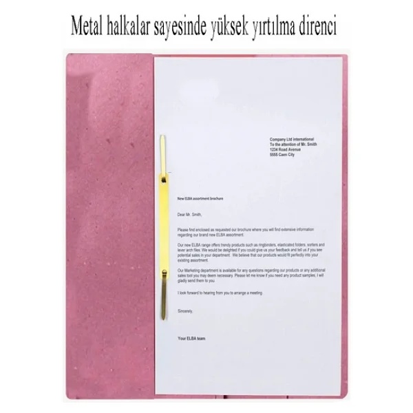 Yarım Kapak Telli Dosya Pembe Karton 10 Adet Karton Yarım Kapaklı Kapsüllü Dosya A4 Boy 24X32 Cm Klasör İçin Büro Ofis - Görsel 4