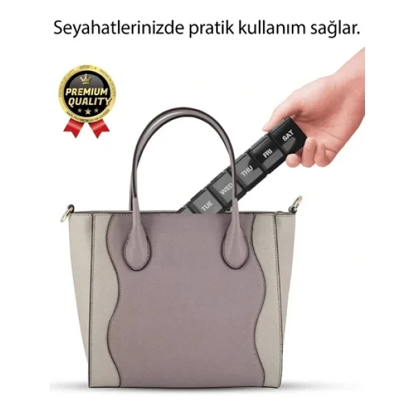 Dayanıklı Düzenleyici Organizer Abs Plastik Şeffaf Haftalık Günlük 7 Bölmeli İlaç Hap Saklama Kutusu - Görsel 7