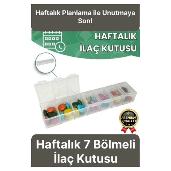 Dayanıklı Düzenleyici Organizer Abs Plastik Şeffaf Haftalık Günlük 7 Bölmeli İlaç Hap Saklama Kutusu - Görsel 2