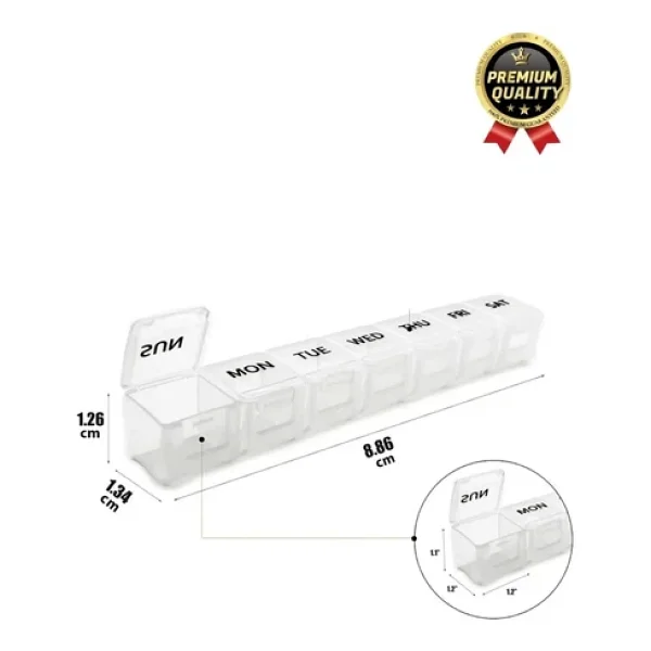 Dayanıklı Düzenleyici Organizer Abs Plastik Şeffaf Haftalık Günlük 7 Bölmeli İlaç Hap Saklama Kutusu - Görsel 6