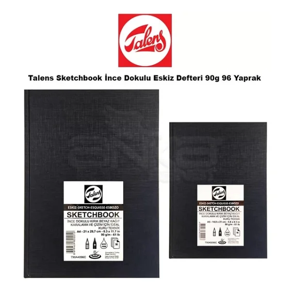 Talens Sketchbook İnce Dokulu Eskiz Defteri 90g 96 Yaprak - Görsel 2
