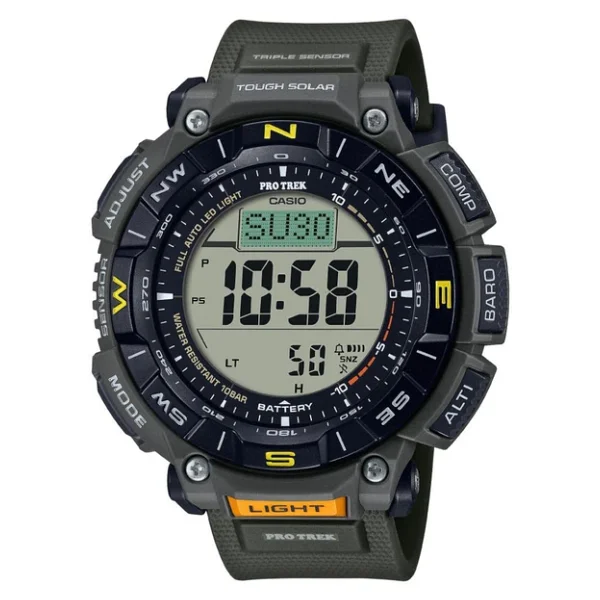 Casio Pro-Trek PRG-340-3DR Silikon Kordon Haki Erkek Kol Saati - Görsel 4