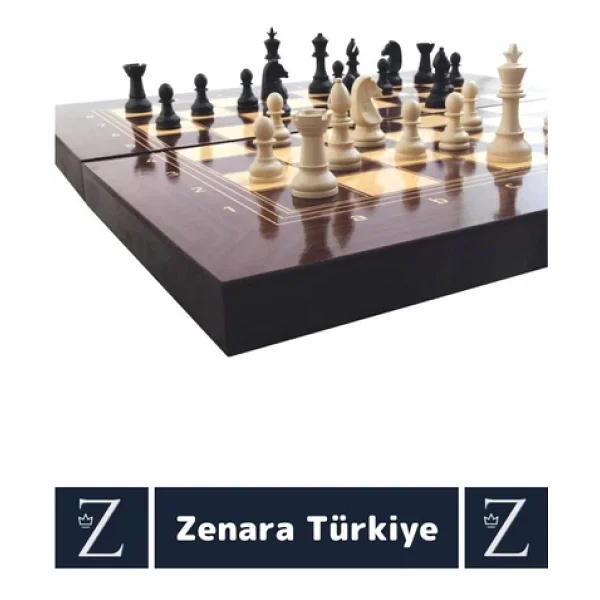 Elit Seri Yüksek Kalite Aile Ev Arkadaş Kahve Cafe Koleksiyon Tavla Dama Satranç 3 İn 1 Oyun Takımı - Görsel 2