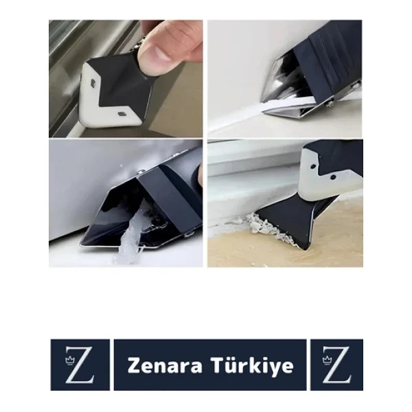 Premium Yüksek Kalite Kompakt 3 in 1 Fayans Derz Silikon Kazıyıcı Uygulayıcı 5 Silikon Başlık Hediye - Görsel 4