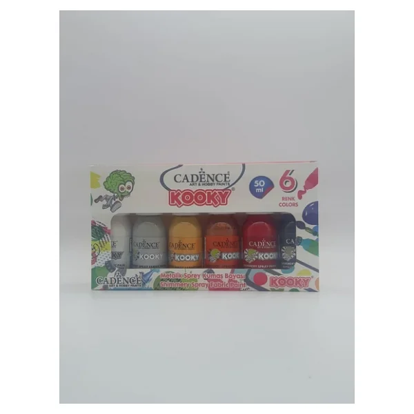 Cadence Kooky Sprey Kumaş Metalik Boya 50 ml 6'lı Set - Görsel 3