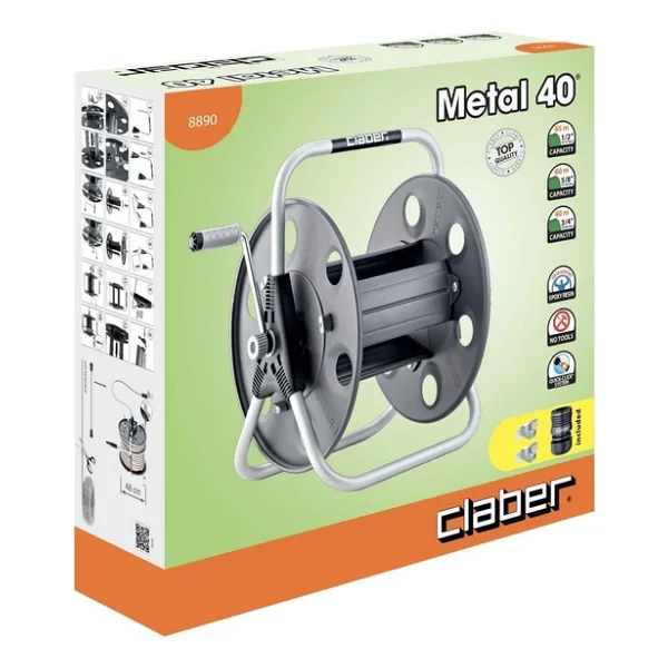 Claber 8890 Metal Hortumsuz 40 m Hortum Makarası - Görsel 2