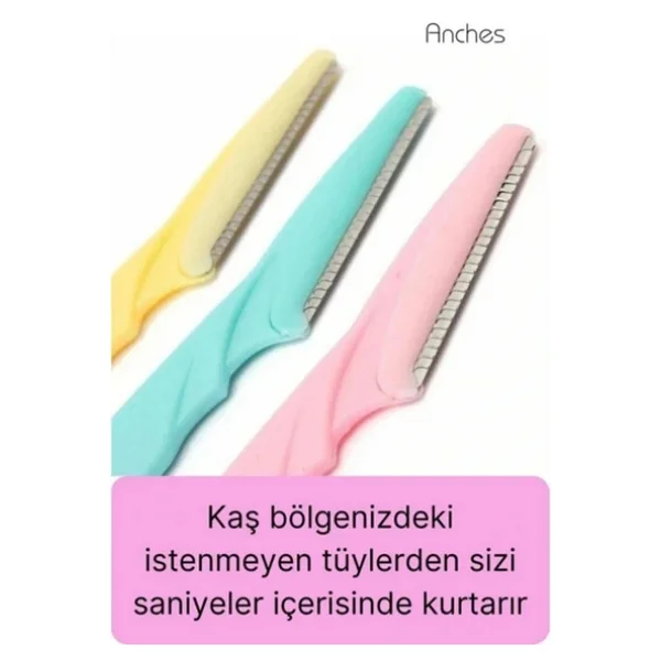 Çok Amaçlı Pratik Tahriş Etmez Acısız Yüz Tüy Alma Epilasyon Aleti 3'lü Kaş Bıyık Tıraş Usturası - Görsel 4