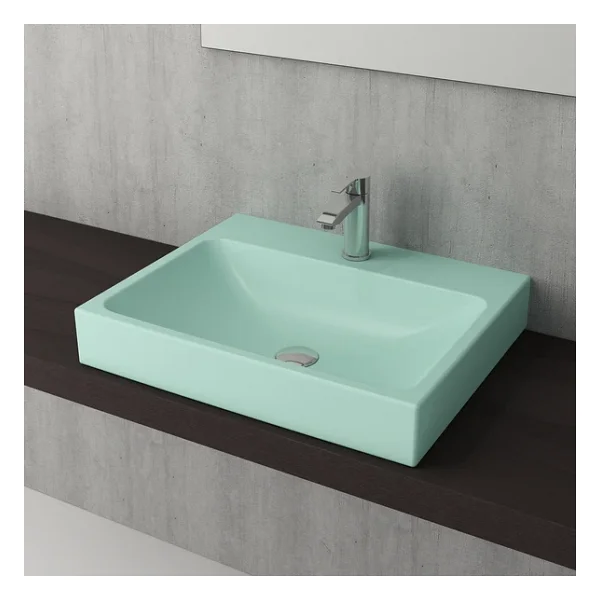 Bocchi Scala 1077-033-0126 60 cm Mat Mint Yeşil Tezgah Üstü Lavabo - Görsel 6