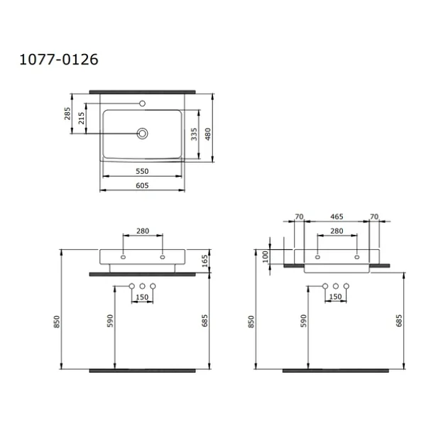 Bocchi Scala 1077-033-0126 60 cm Mat Mint Yeşil Tezgah Üstü Lavabo - Görsel 7