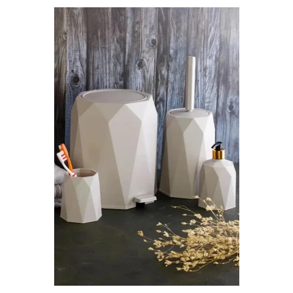 Omnipazar Elf-479 Geo 4'Lü Çöp Kovalı Wc Fırçalı Banyo Seti - Görsel 8